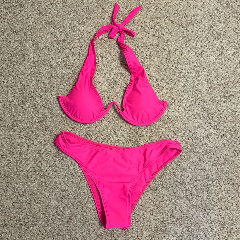 SHEIN Pink Underwire Bikini